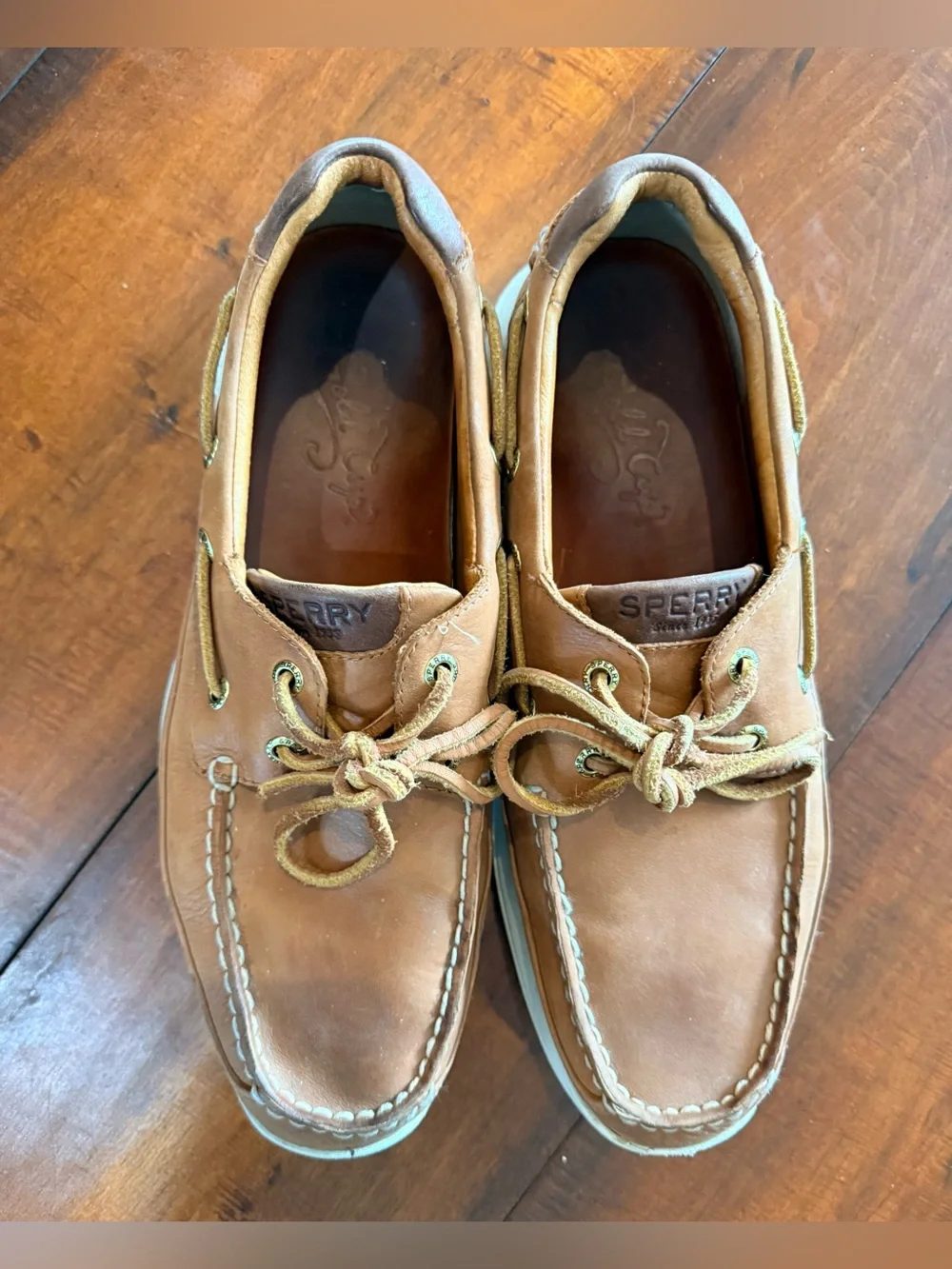 Sperry Men’s Tan Leather 2-Eye Boat Shoes